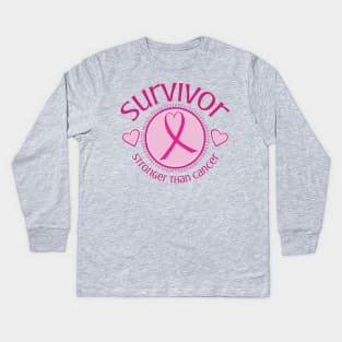 Breast Cancer Survivor Kids Long Sleeve T-Shirt
